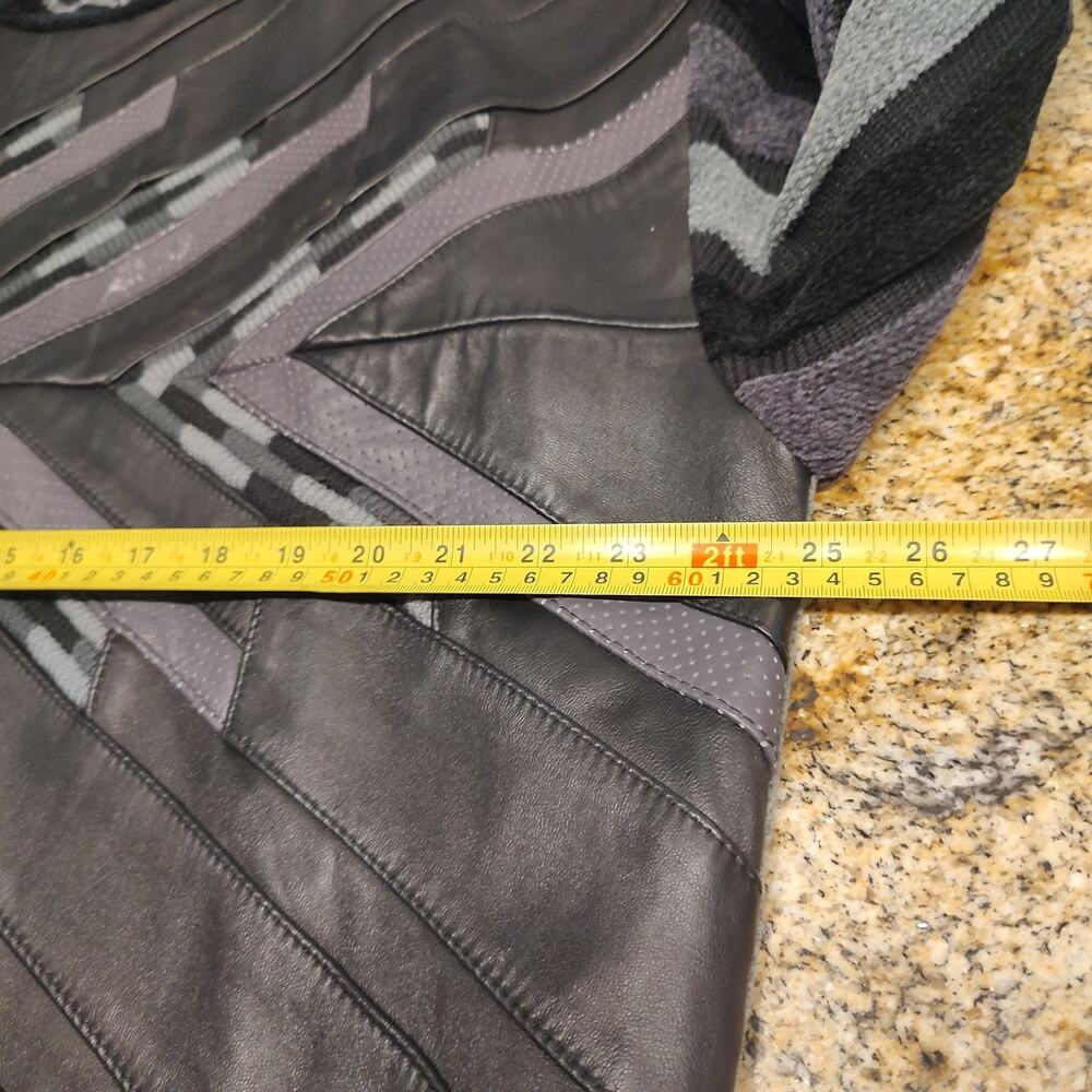 Saxony MENS Black Leather Sweatshirt Collection Size L - Picture 13 of 13